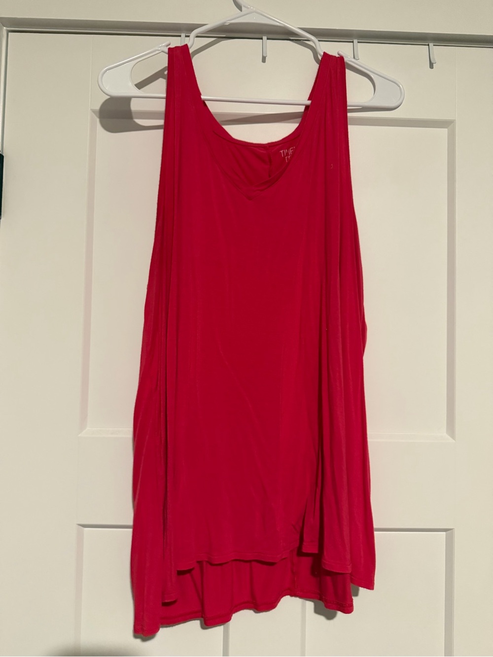 Time and Tru Bright Red Scoop Neck Tank Top